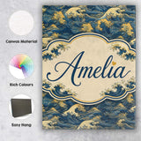 Personalised Name Elegant Gold and Deep Custom  Unique Gift Idea Modern Room Accent Canvas Wall Art Print Decor Picture Ready to Hang