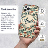 Detailed Japanese Wave Foam Pattern Seamless Custom Name Protective Phone Case Mobile Cover Durable Everyday Smartphone Shock Resistant