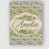 Personalised Name Mediterranean Coastal Custom  Modern Room Accent Elegant Feature Canvas Wall Art Print Decor Picture Ready to Hang