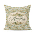 Custom Name Mediterranean Coastal Town Scenic Seamless Name Cute Square Filled Cushion Throw Pillow Sofa Bed Home Decor Zip Washable UK Made