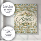 Personalised Name Mediterranean Coastal Custom  Modern Room Accent Elegant Feature Canvas Wall Art Print Decor Picture Ready to Hang