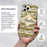 Vintage Riverside Village Landscape Seamless Custom Name Protective Phone Case Mobile Cover Durable Everyday Smartphone Shock Resistant