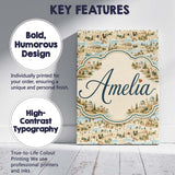 Personalised Name Ancient Coastal City Custom  Modern Room Accent Elegant Feature Canvas Wall Art Print Decor Picture Ready to Hang