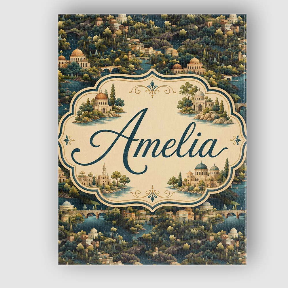 Personalised Name Lush River Valley Town Custom  Unique Gift Idea Elegant Feature Canvas Wall Art Print Decor Picture Ready to Hang