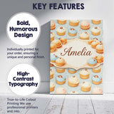 Personalised Name Coffee Cream Bun Pastry Seamless Pattern Perfect Custom  Unique Canvas Wall Art Print Decor Picture Ready to Hang