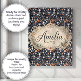 Personalised Name Cute Gothic Dolls with Custom  Unique Gift Idea Elegant Feature Canvas Wall Art Print Decor Picture Ready to Hang