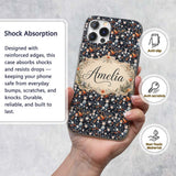 Cute Gothic Dolls with Floral Elements Seamless Custom Name Protective Phone Case Mobile Cover Durable Everyday Smartphone Shock Resistant