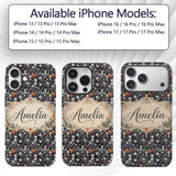 Cute Gothic Dolls with Floral Elements Seamless Custom Name Protective Phone Case Mobile Cover Durable Everyday Smartphone Shock Resistant