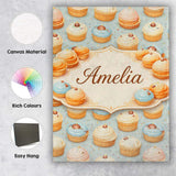 Personalised Name Coffee Cream Bun Pastry Seamless Pattern Perfect Custom  Unique Canvas Wall Art Print Decor Picture Ready to Hang