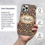Chibi Orange Haired Girl Forest Animal Seamless Custom Name Protective Phone Case Mobile Cover Durable Everyday Smartphone Shock Resistant