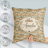 Custom Name Ancient Desert Village Scenic Landscape Seamless Art Square Filled Cushion Throw Pillow Sofa Bed Home Decor Zip Washable UK Made