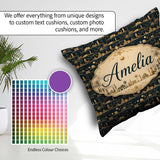 Custom Name Night City Skyline Gold Detail Seamless Pattern Art Square Filled Cushion Throw Pillow Sofa Bed Home Decor Zip Washable UK Made