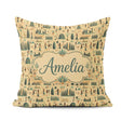 Custom Name Egyptian Culture People Seamless Pattern Art Custom Square Filled Cushion Throw Pillow Sofa Bed Home Decor Zip Washable UK Made