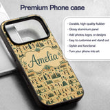 Egyptian Culture People Architecture Seamless Custom Name Protective Phone Case Mobile Cover Durable Everyday Smartphone Shock Resistant