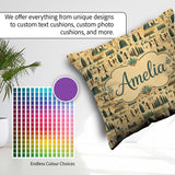 Custom Name Egyptian Culture People Seamless Pattern Art Custom Square Filled Cushion Throw Pillow Sofa Bed Home Decor Zip Washable UK Made