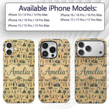 Egyptian Culture People Architecture Seamless Custom Name Protective Phone Case Mobile Cover Durable Everyday Smartphone Shock Resistant