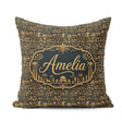 Custom Name Ancient Symbols Decorative Seamless Pattern Art Name Square Filled Cushion Throw Pillow Sofa Bed Home Decor Zip Washable UK Made