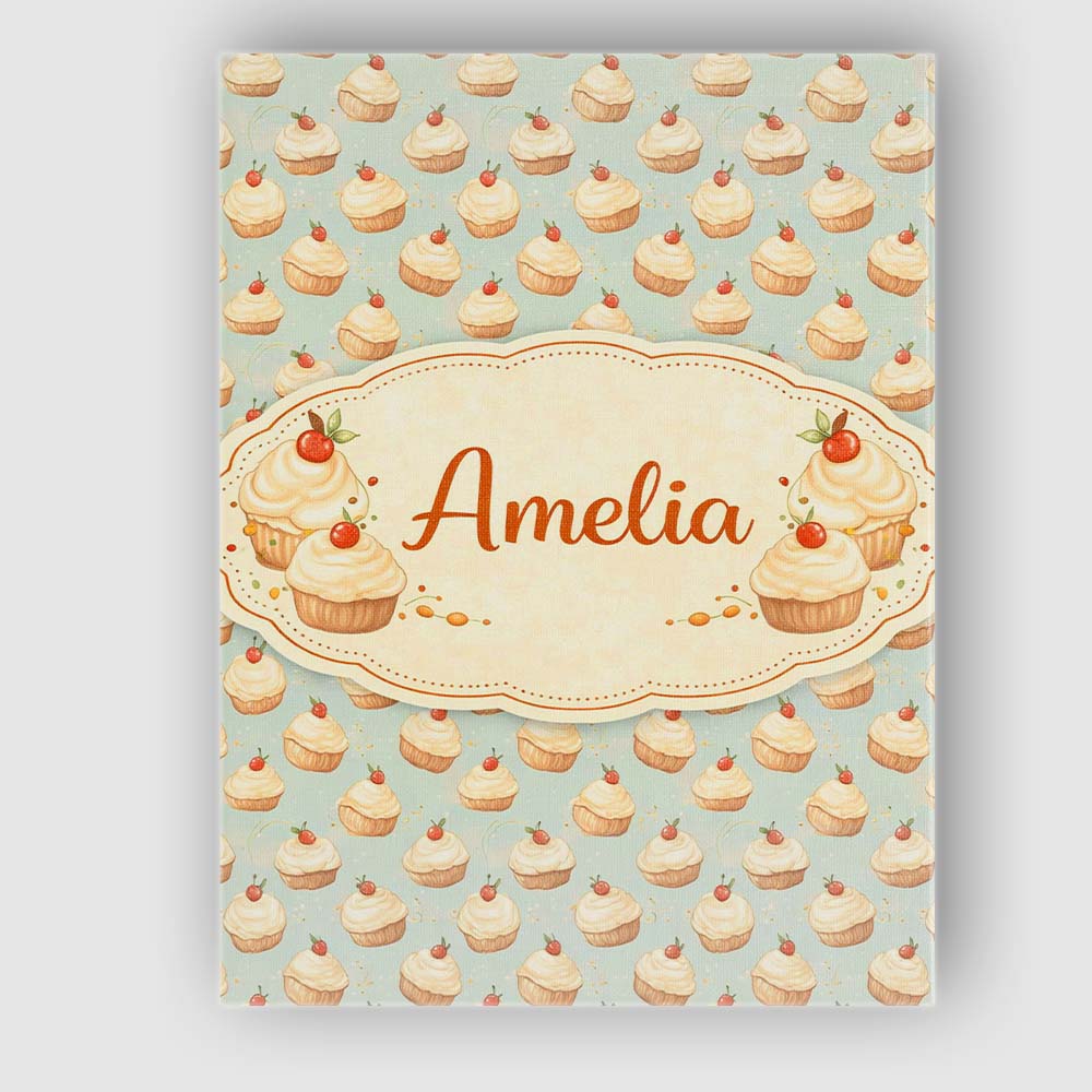 Personalised Name Colorful Meringue Swirl Dessert Seamless Pattern Custom  Unique Canvas Wall Art Print Decor Picture Ready to Hang