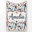 Abstract Wave Shapes Colorful Seamless Pattern Name Cute Unique Gift  Personalised Custom Name Super Soft Fleece Blanket Bed Sofa Throw