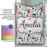 Abstract Wave Shapes Colorful Seamless Pattern Name Cute Unique Gift  Personalised Custom Name Super Soft Fleece Blanket Bed Sofa Throw