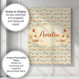 Personalised Name Colorful Meringue Swirl Dessert Seamless Pattern Custom  Unique Canvas Wall Art Print Decor Picture Ready to Hang