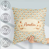 Custom Name Colorful Meringue Swirl Dessert Seamless Pattern Square Filled Cushion Throw Pillow Sofa Bed Home Decor Zip Washable UK Made
