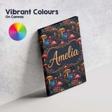 Personalised Name Glowing Fantasy Mushroom Custom  Unique Gift Idea Elegant Feature Canvas Wall Art Print Decor Picture Ready to Hang