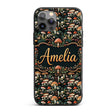 Detailed Woodland Mushrooms Plants Printed Design Custom Name Protective Phone Case Mobile Cover Durable Everyday Smartphone Shock Resistant