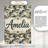 Modern Camouflage Abstract Army Seamless Pattern Name Cute Unique  Personalised Custom Name Super Soft Fleece Blanket Bed Sofa Throw