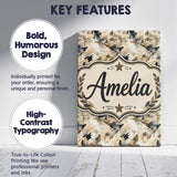 Personalised Name Neutral Camouflage Custom Premium Decorative Design Modern Room Accent Canvas Wall Art Print Decor Picture Ready to Hang