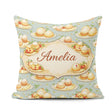 Custom Name Cupcake and Fruit Dessert Pastel Seamless Pattern Square Filled Cushion Throw Pillow Sofa Bed Home Decor Zip Washable UK Made