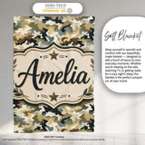 Classic Military Camouflage Green Brown Seamless Pattern Name Cute  Personalised Custom Name Super Soft Fleece Blanket Bed Sofa Throw