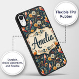 Colorful Parrot Birds Floral Jungle Seamless Custom Name Protective Phone Case Mobile Cover Durable Everyday Smartphone Shock Resistant
