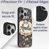 Colorful Parrot Birds Floral Jungle Seamless Custom Name Protective Phone Case Mobile Cover Durable Everyday Smartphone Shock Resistant