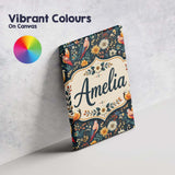 Personalised Name Colorful Parrot Birds Custom  Modern Room Accent Elegant Feature Canvas Wall Art Print Decor Picture Ready to Hang