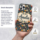 Colorful Parrot Birds Floral Jungle Seamless Custom Name Protective Phone Case Mobile Cover Durable Everyday Smartphone Shock Resistant