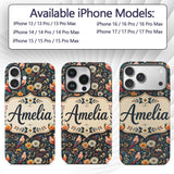 Colorful Parrot Birds Floral Jungle Seamless Custom Name Protective Phone Case Mobile Cover Durable Everyday Smartphone Shock Resistant