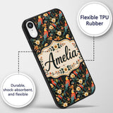 Tropical Parrot Birds and Floral Jungle Seamless Custom Name Protective Phone Case Mobile Cover Durable Everyday Smartphone Shock Resistant