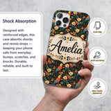 Tropical Parrot Birds and Floral Jungle Seamless Custom Name Protective Phone Case Mobile Cover Durable Everyday Smartphone Shock Resistant