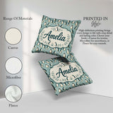 Custom Name Penguin Birds Arctic Nature Seamless Pattern Name Square Filled Cushion Throw Pillow Sofa Bed Home Decor Zip Washable UK Made