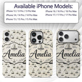Vintage Sailing Boats Ocean Seamless Pattern Name Custom Name Protective Phone Case Mobile Cover Durable Everyday Smartphone Shock Resistant