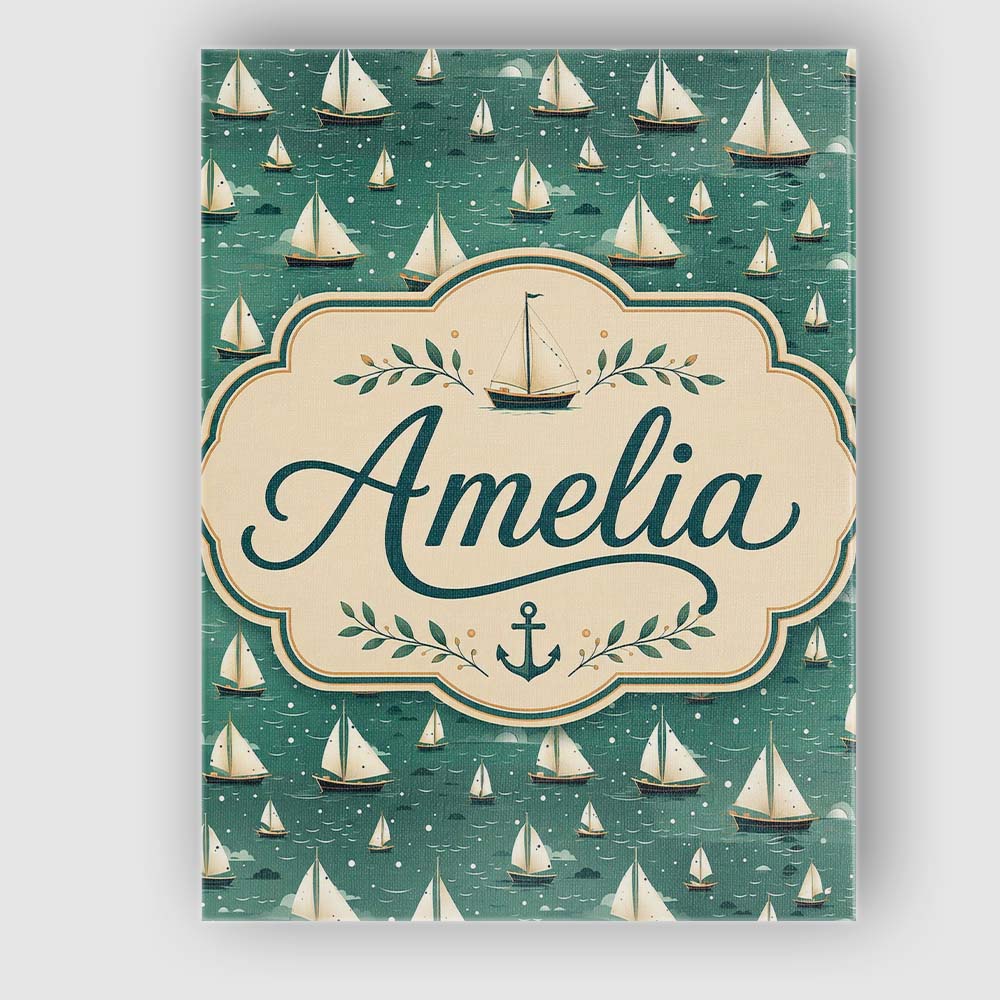 Personalised Name Minimal Sailing Boats Custom  Modern Room Accent Elegant Feature Canvas Wall Art Print Decor Picture Ready to Hang