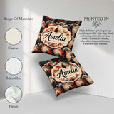 Custom Name Japanese Samurai Autumn Landscape Seamless Name Cute Square Filled Cushion Throw Pillow Sofa Bed Home Decor Zip Washable UK Made