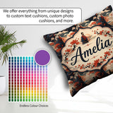Custom Name Japanese Samurai Autumn Landscape Seamless Name Cute Square Filled Cushion Throw Pillow Sofa Bed Home Decor Zip Washable UK Made