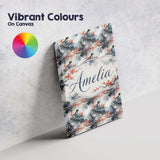 Personalised Name Asian Woman Floral Tree Custom  Unique Gift Idea Elegant Feature Canvas Wall Art Print Decor Picture Ready to Hang