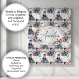 Personalised Name Japanese Woman Kimono Custom  Modern Room Accent Elegant Feature Canvas Wall Art Print Decor Picture Ready to Hang