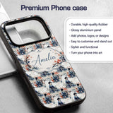 Japanese Woman Kimono Cherry Blossom Seamless Custom Name Protective Phone Case Mobile Cover Durable Everyday Smartphone Shock Resistant