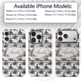 Japanese Woman Kimono Cherry Blossom Seamless Custom Name Protective Phone Case Mobile Cover Durable Everyday Smartphone Shock Resistant
