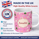 Personalized Custom Name Cute Christmas Gingerbread Tree Candy Star Seamless Pattern Lovely 11oz Ceramic Coffee Tea Mug White Large Handle