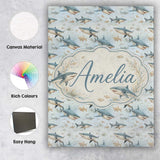 Personalised Name Realistic Sharks Ocean Custom  Unique Gift Idea Elegant Feature Canvas Wall Art Print Decor Picture Ready to Hang